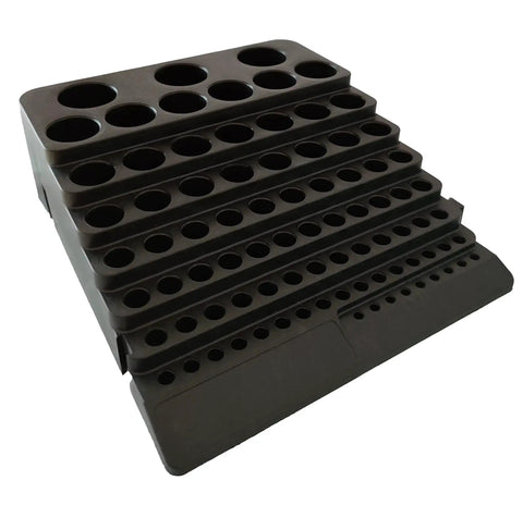 Close-up of All In One CNC Tool Storage Case for Milling Cutters, Reamers, and Drill Bits with Durable PP Construction