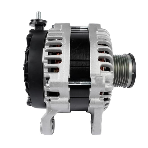 Side view of alternator replacement for Nissan Altima 2.5L 2019 through 2022 with 120A 12V output, six-groove pulley.