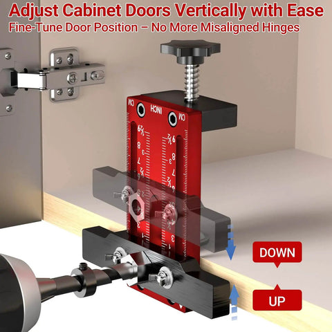 DIY Ready 2-In-1 Cabinet Door Mounting Jig With Drill Bits For Framed And Frameless Cabinets adjustable positioner