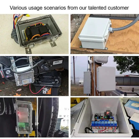 Rugged IP67 Waterproof Electrical Junction Box With Hinged Cover And Stainless Steel Latch in various usage scenarios.