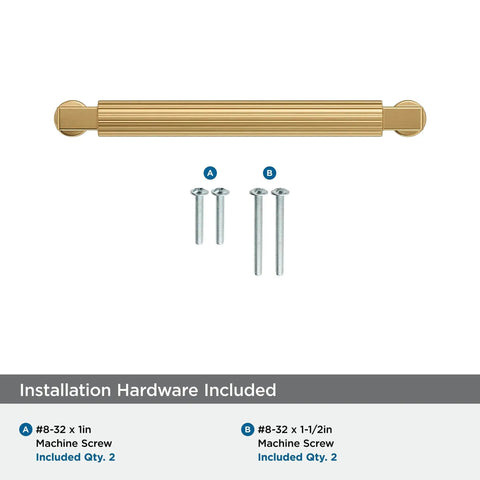 Transitional Champagne Bronze Cabinet Pull with screws, 5-1/16 Inch Center-To-Center, Model BP37644CZ, hardware included.