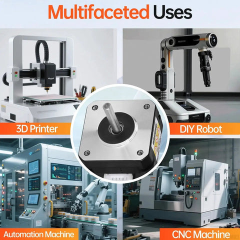 Multifaceted uses of Nema 17 Stepper Motor 5 Pack with 1.8-Degree Step for 3D Printer, CNC, DIY Robot, Automation Machine