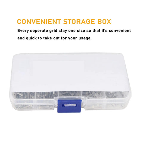 Storage box for M2.5 Hex Socket Cap Screws And M2.5 Hex Nuts Kit, 190 Pcs, 304 Stainless Steel, Silver Tone, DIY Projects