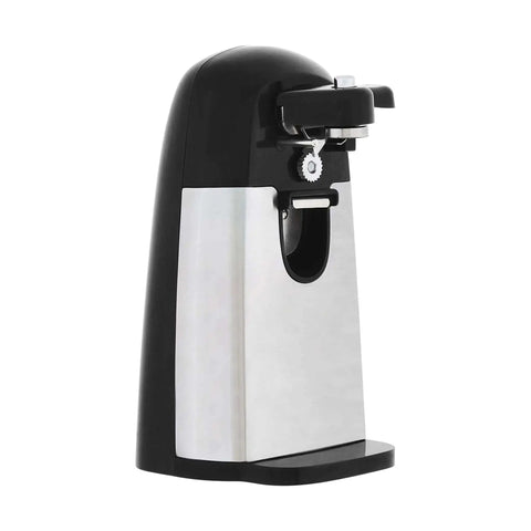 3-In-1 Electric Can Opener With Bottle Opener And Knife Sharpener, Stainless Steel Blade, Magnetic Lid Holder, 50W Black Kitchen Gadget