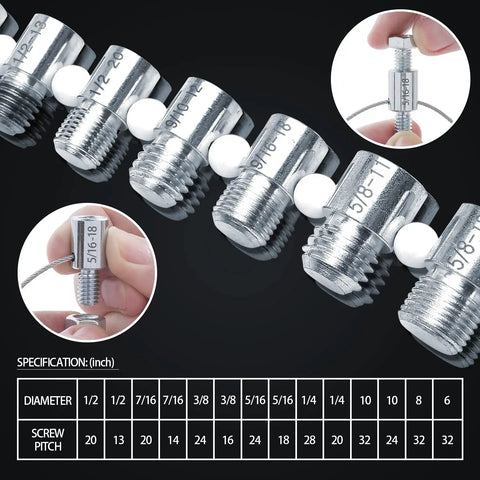 Nut And Bolt Thread Checker Inch And Metric With 26 Male Female Gauges 14 Inch And 12 Metric Size Identifiers Quick Verify Nuts And Bolts For Fast Repairs showing detailed size identifiers and threaded gauges.