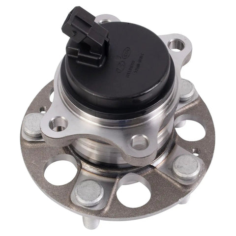 Two Piece Rear Left And Right Wheel Bearing And Hub Assembly Set Built For 2017 2020 Hyundai Elantra Eco SE Value Edition Limited 2018 2020 Elantra SEL And 2018 2022 Kona Front Wheel Drive, close-up view of one hub assembly