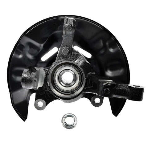 Front view of Front Steering Knuckles 2-Pack With Wheel Bearing Hubs Assembly For 2003-2008 Toyota Corolla Replacement Kit OEM Grade