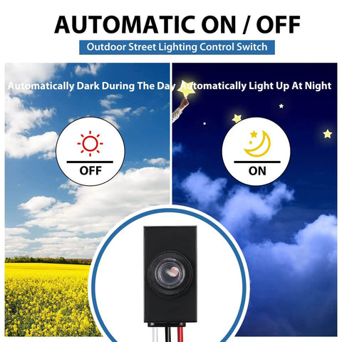 20 Pack Dusk To Dawn Outdoor Sensor Switch Kit With Photoelectric Photocell 100 To 277 Volt Light Sensor Illustrating Day-Night Functionality