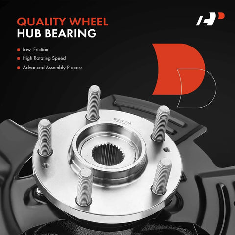 Front Right Steering Knuckle And Wheel Bearing Hub Assembly With 14mm Strut Bolt Hole For Hyundai Sonata 2011 2012 2013 L4 2.4L