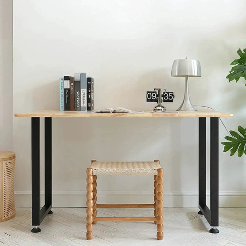 Modern desk setup with 28 Inch Adjustable Square Steel Table Legs Set Of 2 Heavy Duty Desk Legs With 1000 Lb Load Capacity Rust Proof Matte Black Finish