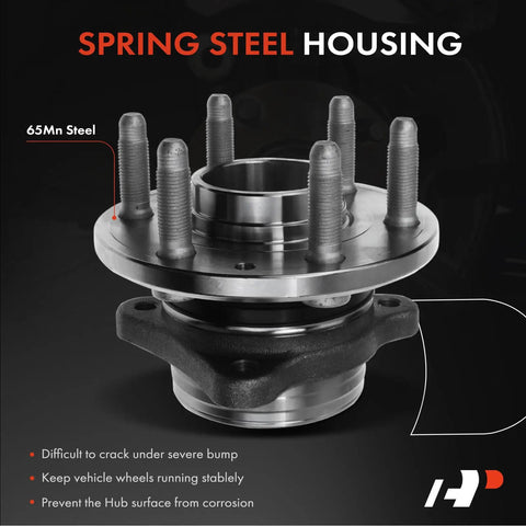 Front Wheel Bearing And Hub Assembly 6-Lug For Chevrolet Colorado 2015-2022 And GMC Canyon 2015-2022 4WD showing steel housing