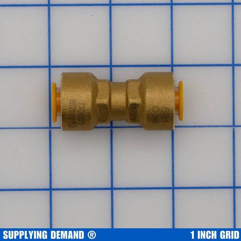 Brass HVAC quick-connect coupler fitting, 3/8 in, orange seals, by Amazon.