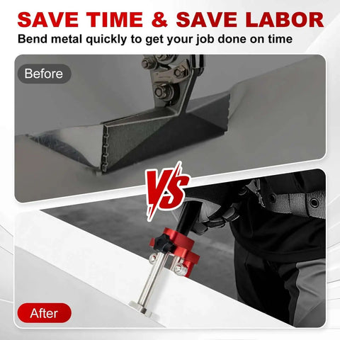 Onsite Sheet Metal Bender And Roller For Roofing Pros showing before and after results with quick setup and precise edges