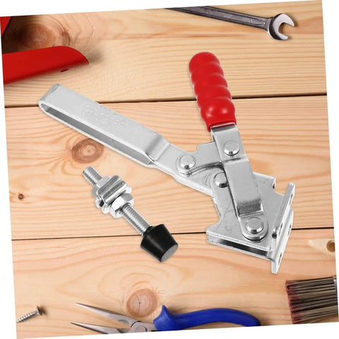Two Pack Hand Toggle Clamps With Rubber Tips Quick Release Iron Fixed Toggle Clamps For Woodworking Jigs And Fixtures Durable Hold Down Clamps For Welding And Shop Projects