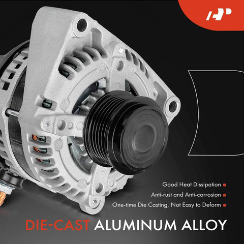 Alternator For Chevy Silverado 1500 2014 To 2019 And Silverado 2500HD 3500HD 4500HD 5500HD 6500HD Tahoe Express Suburban GMC Sierra 1500 Limited Yukon XL 12V 150A Six Groove Pulley CW, die-cast aluminum alloy