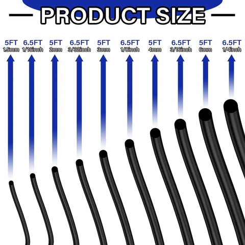 O Ring Splicing Kit 70A Durometer Pro Grade Heavy Duty Cord Service Tool Set with Rubber Strips, 1.5mm to 6mm sizes shown