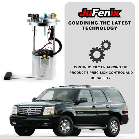 Electric Fuel Pump Module Assembly With Pressure Sensor For Chevrolet Tahoe And GMC Yukon Escalade 2004 2007 4.8L 5.3L 6.0L 6.2L Gas Engine Replacement Part displayed with SUV
