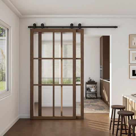 Heavy Duty 4Ft Bypass Sliding Barn Door Hardware Kit Built Tough For Two Doors Single Track System With Smooth Quiet Glide