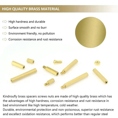 All In One Pro Grade M2 Brass Standoffs Kit 320 Pc Set With Hex Spacers Screws Nuts For PCB Motherboard Builds Includes Male And Female 5 10 15 20 mm Standoffs And 3 mm Lengths, high quality brass material.