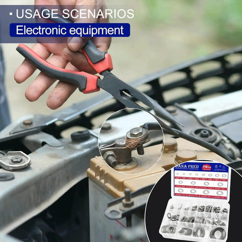 Using 304 Stainless Steel Flat Washer Assortment Kit M1.6 To M24 With 718 Pieces for automotive repair.