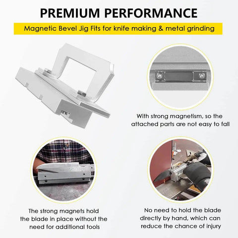 Heavy Duty Magnetic Bevel Jig For Knife Making And Metal Sharpening Built Tough From Steel with handle and magnetic hold