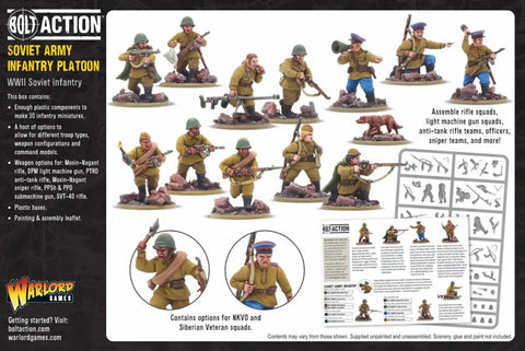 Soviet Army Infantry Platoon 28Mm Scale Plastic Miniatures For Bolt Action World War II Battle Games With Mosin Nagant Rifles And Carbines