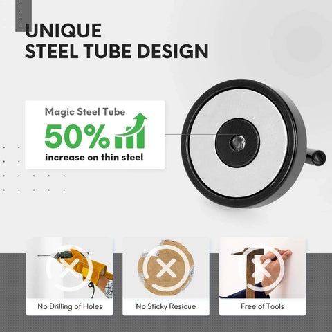 Unique steel tube design showing 50% increase in thin steel for 1-Pack Utility Cart 80 lb Load Capacity Steel Frame Heavy Duty.