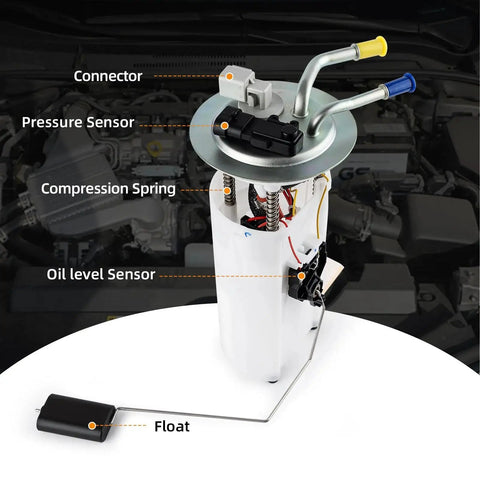 Electric Fuel Pump Assembly Compatible With Chevy Suburban 1500 And GMC Yukon XL 1500 2002 To 2004 V8 5.3L Flex Fuel With Pressure Sensor