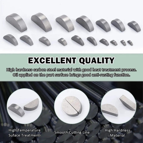 Woodruff Key Set 164Pcs Metric Assortment With 17 Sizes For Crankshafts And Machinery In Carbon Steel With Heavy Duty Wear And Corrosion Resistance Low Friction Woodruff Key Kit With Durable Performance By Boeray