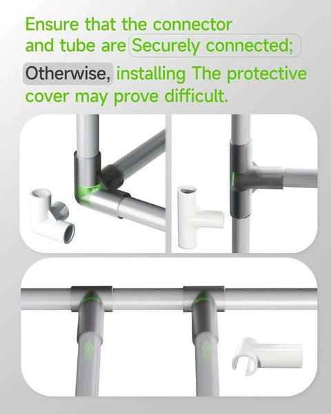 Assembly instructions for Maker Friendly Two Tier 3D Printer Filament Storage Rack with iron frame connectors and tubes.