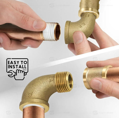 Hands fitting 1 Inch Brass Street Elbow 90 Degree With Male And Female NPT Threaded Fittings, corrosion resistant, easy to install
