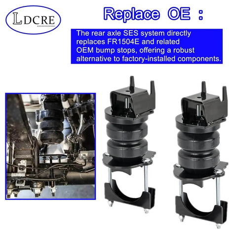 LDCRE rear suspension air spring kit for Ford F-150, pair, black, FR1504E replacement