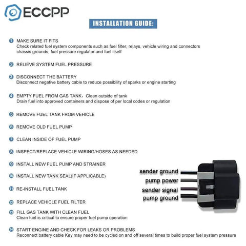 Fuel Pump Replacement For Ford F150 And F250 1999 2003 2004 Heritage 4.2L 4.6L 5.4L Naturally Aspirated Engines Installation Guide