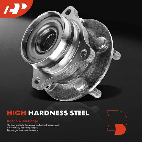 Two Pack Front Wheel Bearing And Hub Assembly For Toyota Prius 2004 2009 Hatchback 5 Lug Direct Fit Replacement, side view
