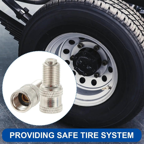 Double Seal Brass Tire Valve Cap With Dual High Temp Seals for high pressure car truck RV bus tires, nickel plated