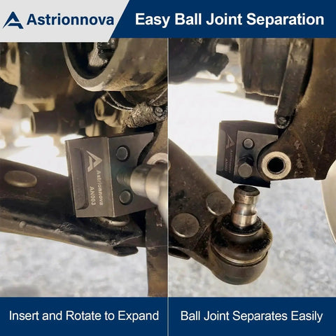 Universal Suspension Strut Spreader Tool Dual End Heavy Duty For Strut Removal And Lower Ball Joint Separation in use close-up