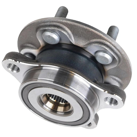 Front Wheel Bearing Hub Assembly Fits 2019-2024 Toyota Corolla, 2016-2022 Prius close-up view, triangular flange, 5-lug design