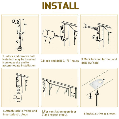 Installation guide for Two Piece Sliding Patio Door Lock Set With Keyed Lock Rectangle Security Bar For Glass Doors.