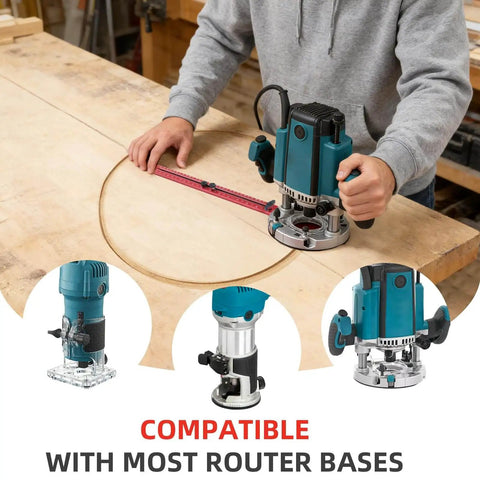 Person using 5 In 1 Router Circle Jig And Milling Groove Bracket For Woodworking with router on wooden surface