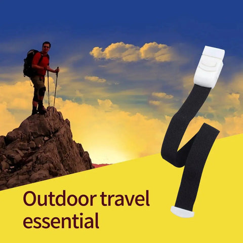 Six Pack Tourniquet Elastic First Aid Quick Release Bands for outdoor travel use displayed against a sunset background