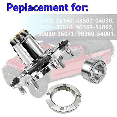 Front Wheel Hub And Bearing Assembly Kit Fits Tacoma 1995 2004 4WD 2.4L 2.7L 3.4L Engines Replacement Wheel Hub Bearing