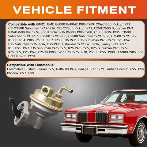 Mechanical Fuel Pump Replacement For GM Small Block 350 327 383 400 Engines Swap In For Chevrolet GMC Buick Cars And Trucks near vehicle