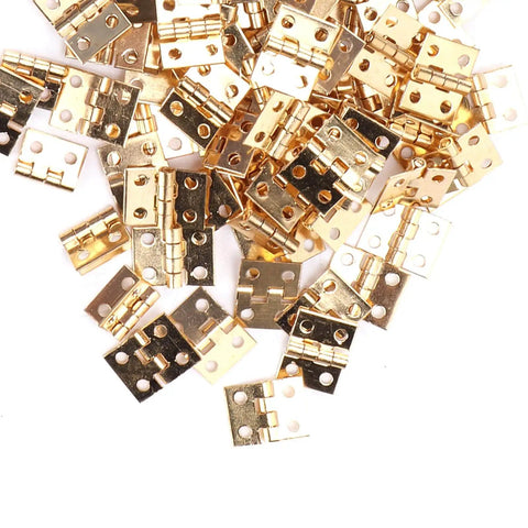 Brass Mini Hinge Set 100 Pieces With 400 Screws For Jewelry Boxes And Miniature Furniture Dope Retro Hardware Durable Rustproof Cabinet Hinges Craft Project