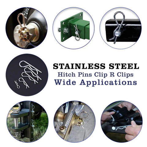 Heavy Duty 90 Piece Stainless Steel Hitch Pin Clip R Clips Retaining Pins Cotter Pin Hair Pin Spring Clip Retainer Kit