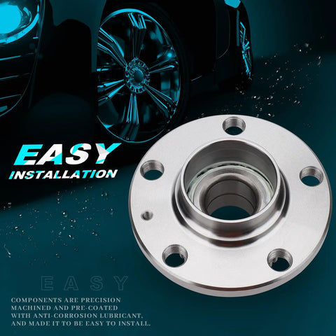 Beefy 2 Piece Rear Wheel Hub And Bearing Kit With ABS For Audi TT 00 06 Quattro And Volkswagen Beetle 98 10 5 Bolt