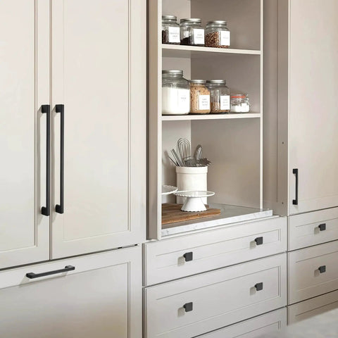 Modern kitchen cabinets with Five Pack Cabinet Handles 8.8 Inch 224mm Screw Spacing Matte Black Furniture Hardware Pulls