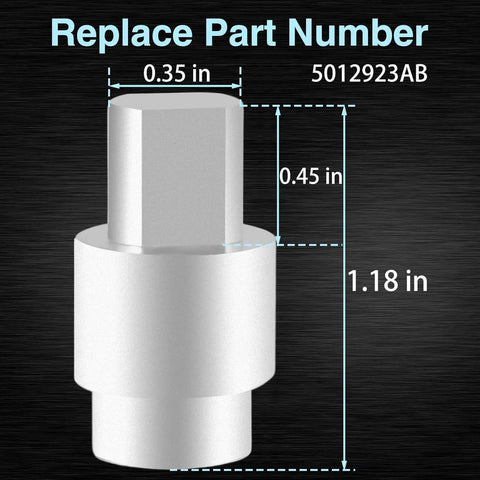 Aluminum alloy temperature door servo coupling for Dodge Ram, part 5012923AB, 1.18 in overall height.
