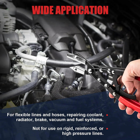 Three Piece Ratchet Hose Pinch Off Pliers Set used on fuel lines in engine bay