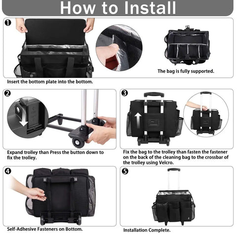 Installation guide for Extra Large Rolling Cleaning Caddy With Built In Hard Support Board And Detachable Trolley