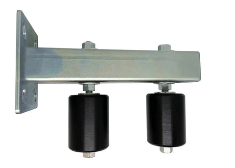 Adjustable Slide Gate Dual Guide Rollers For Sliding Gates 3 Inch Black Rear Post Bolted Bracket Mount Double UHMW Nylon